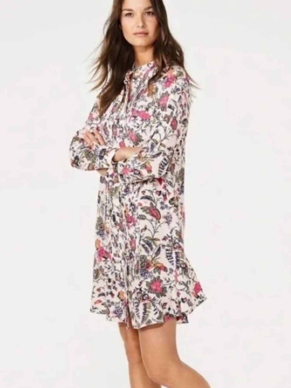 Tory Burch Silk Cora Ivory Gabrielle Floral Dress Size 4